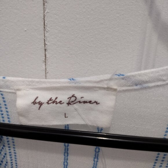 By The River Embroidered Floral Stripe Dress Size Large Boho Summer Dress NWOT - Picture 8 of 9